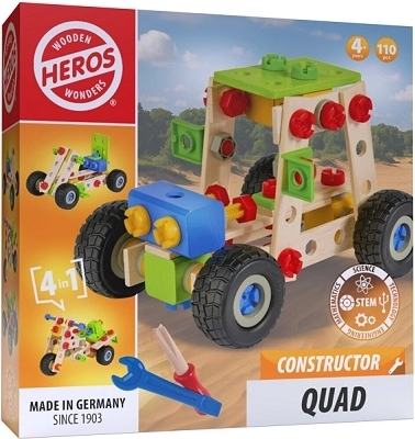 Heros Holzbaukasten 4-in-1 Konstruktor Quad (110 Teile)
