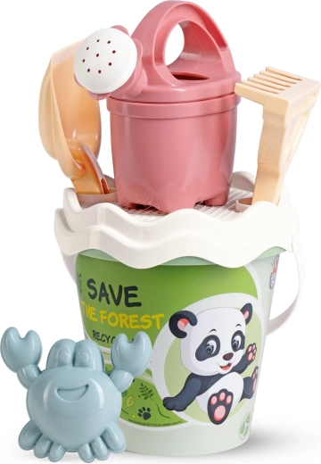 Androni recyceltes pastellfarbenes Sandspiel-Set mit Gießkanne, 6-teilig