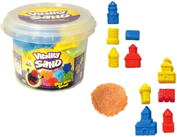 Kinetischer Sand im Eimer mit einem Set Förmchen