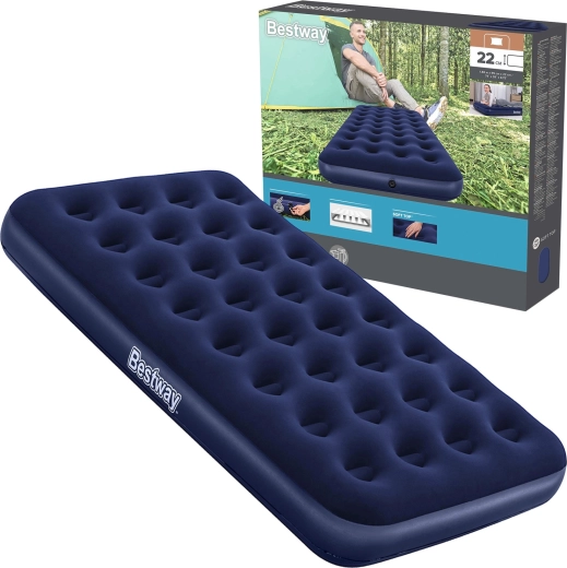 Aufblasbares Einzelbett BESTWAY mit Veloursoberfläche