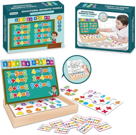 Pädagogisches magnetisches Puzzle Zahlen im Holzbox