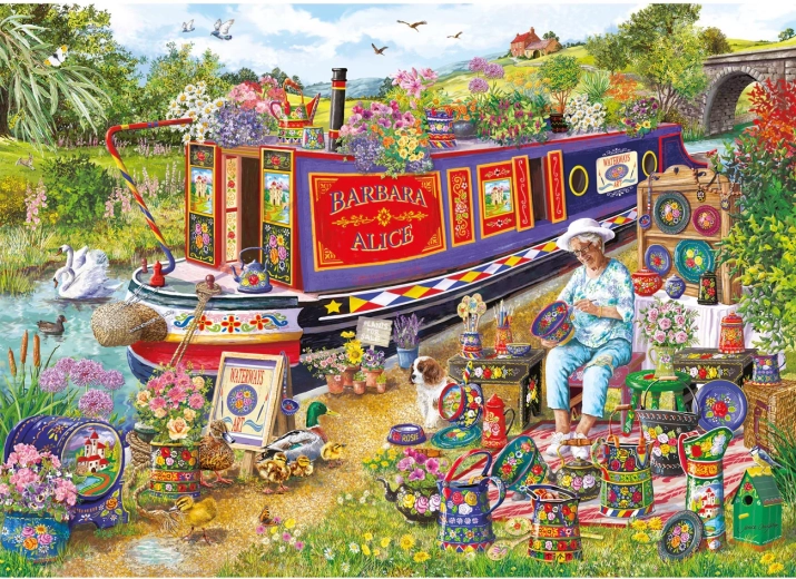 GIBSONS Puzzle Blühendes Boot 1000 Teile
