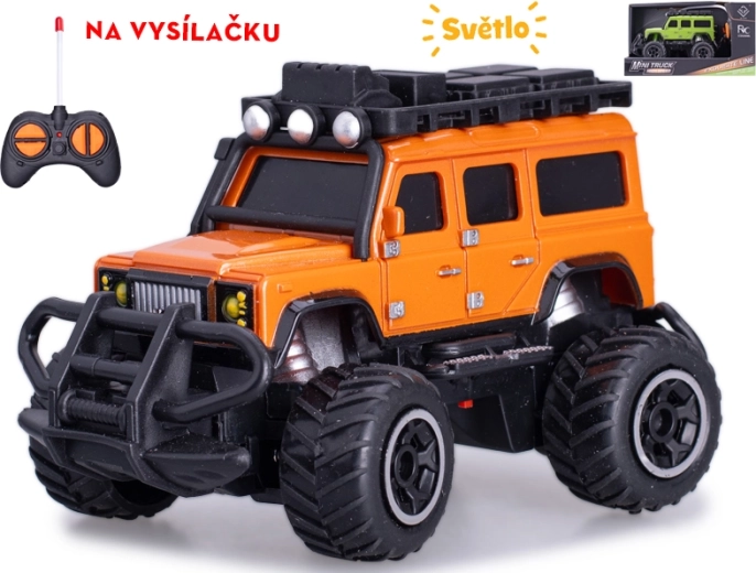 RC-Geländewagen 1:43 mit Lichtern, 27 MHz, 14 cm