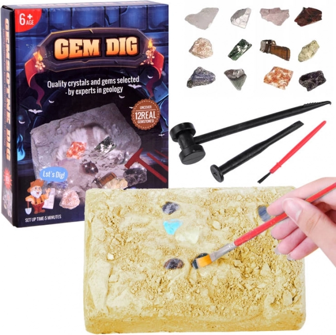 Archäologie-Set – Ausgrabungen mit Edelsteinen für Kinder