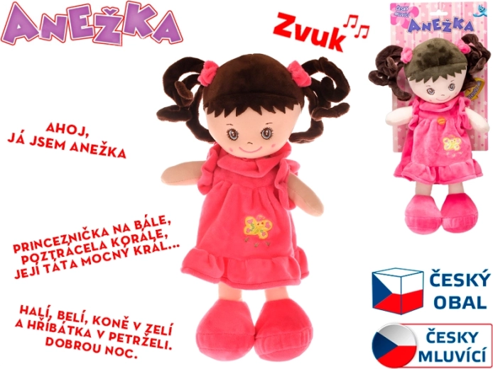 Sprechende und singende Stoffpuppe Anežka 36 cm