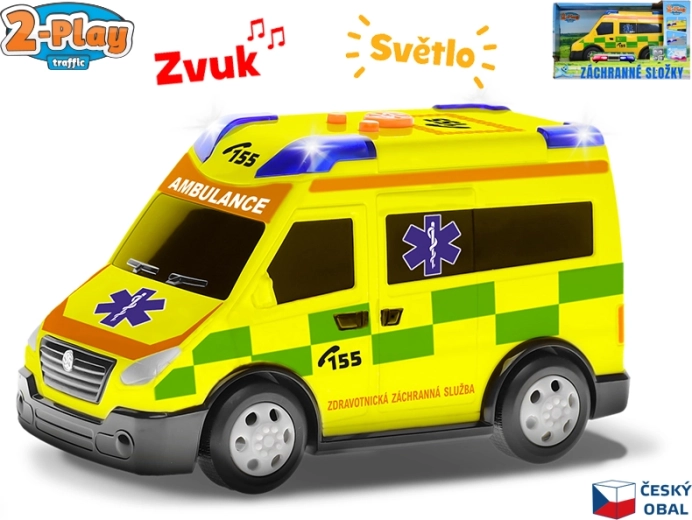 2-Play Traffic Krankenwagen im tschechischen Design 13,5 cm mit Licht und Sound