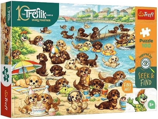 Trefl Puzzle Seek & Find Dackel und Trefliks 100 Teile