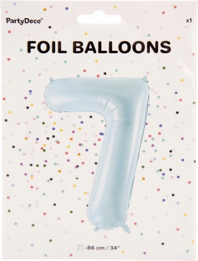 Folienballon Zahl 7 blau 86 cm