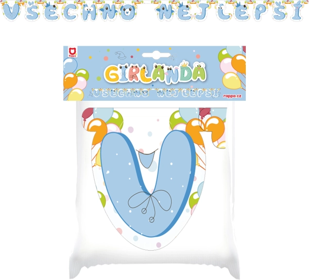 Papiergirlande Alles Gute blau