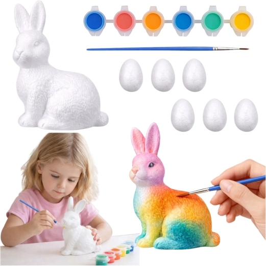 Kreativset zum Bemalen von Ostereiern und einem Häschen
