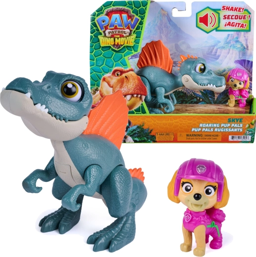 Spin Master Paw Patrol Dino-Film: Skye und interaktiver Spinosaurus – Roaring Pup Pals, 12,5 cm