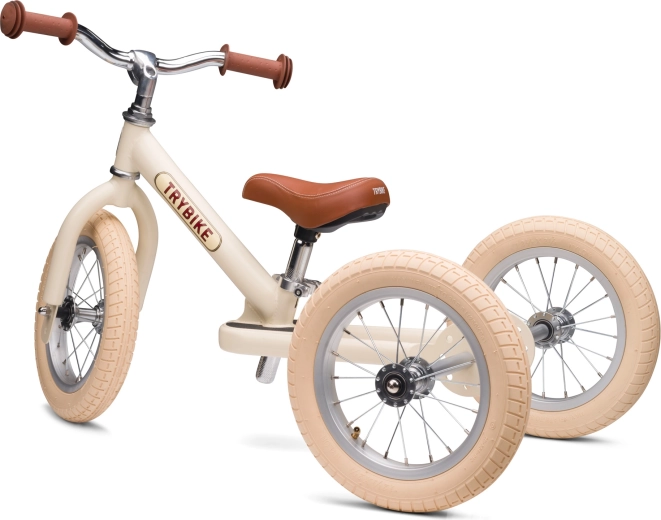 Trybike Kinderlaufrad 2-in-1: Dreirad und Laufrad, Creme matt