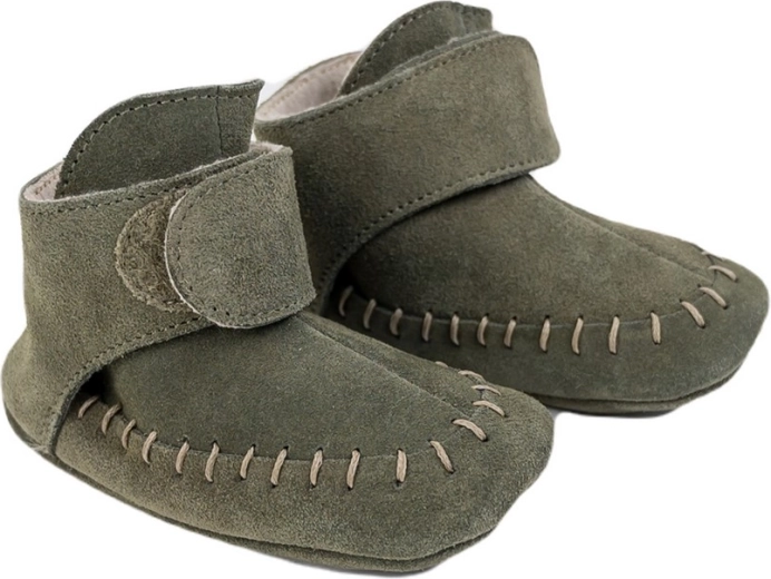 Lodger Walker Leder-Krabbelschuhe olivgrün 6–12 Monate