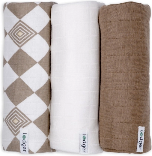 Lodger Swaddler Solid Matcha, Set 3 Stk. 70 × 70 cm Buffalo