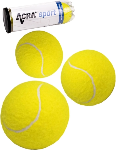 Tennisbälle ACRA für den Freizeitgebrauch, gelb, 3 Stk. in der Dose