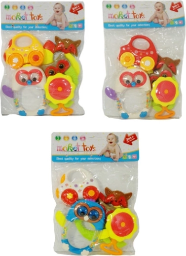 Set aus Rasseln und Beißringen für Babys, 5 Stk.