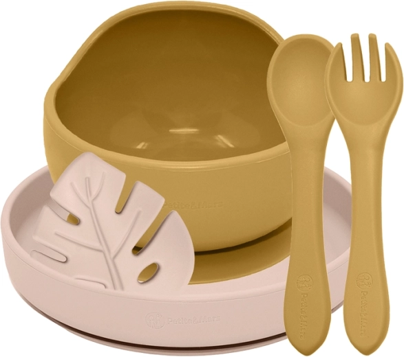 PETITE&MARS Ess-Silikon-Set TAKE&MATCH 4 Stk. Intense Ochre / Desert Sand 6m+