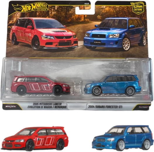 Hot Wheels Premium Doppelpack – 2004 Subaru Forester STI und 2005 Mitsubishi Lancer Evolution