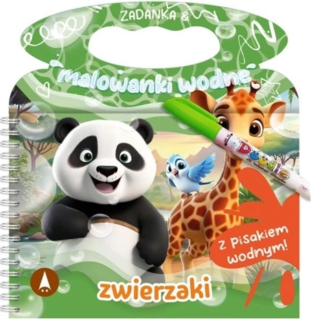 Aufgaben und Wasser-Malbuch Tiere