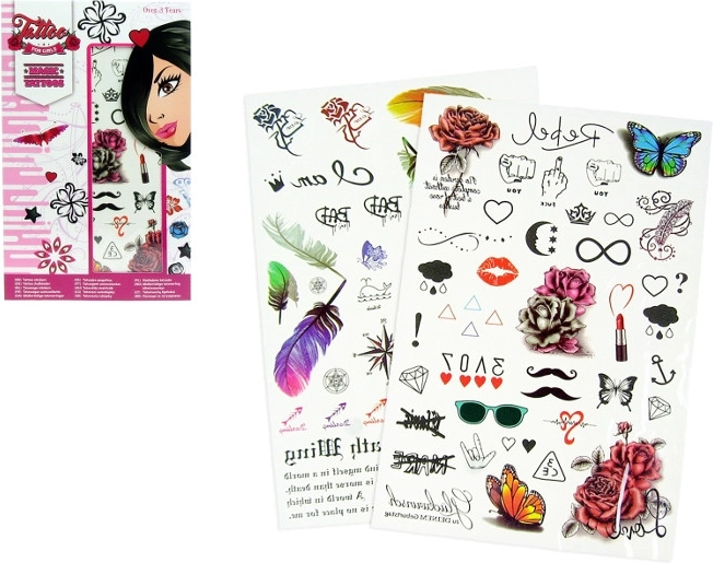 Temporäre Tattoos für Mädchen – Set mit 73 Stück