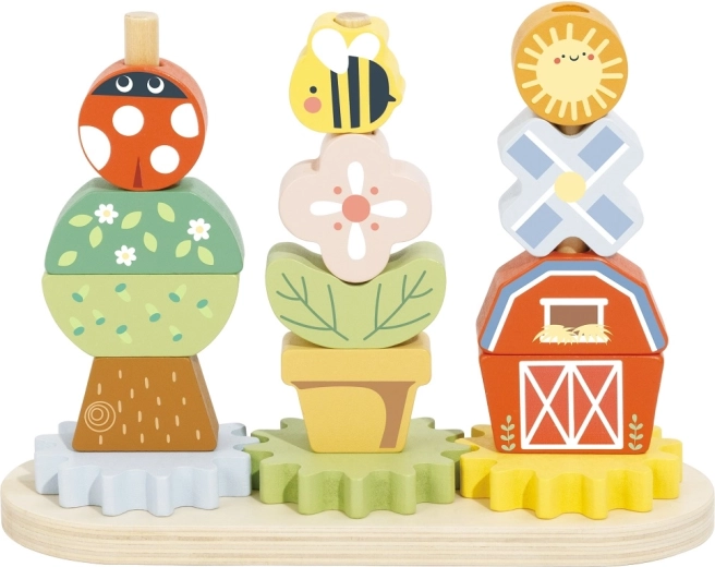 2Kids Toys Holz-Steckspiel mit Zahnrädern – Bauernhof
