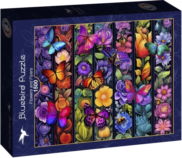 Bluebird Puzzle Blumen und Schmetterlinge, 1500 Teile