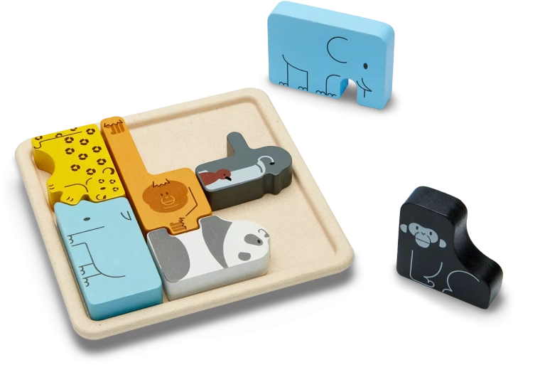 PlanToys Holz-Steckpuzzle Tiere