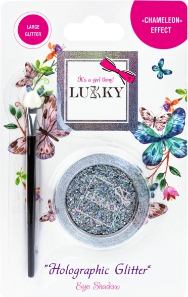 Gel-Lidschatten mit holografischem Glitzer und Pinsel von Lukky