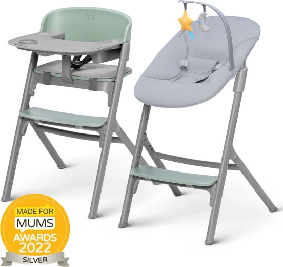 Kinderkraft Select Set Hochstuhl Livy Olive Green + Babywippe Calmee