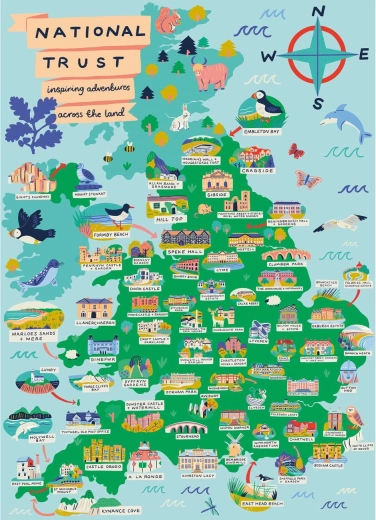 Puzzle National Trust im ganzen Land 500 Teile