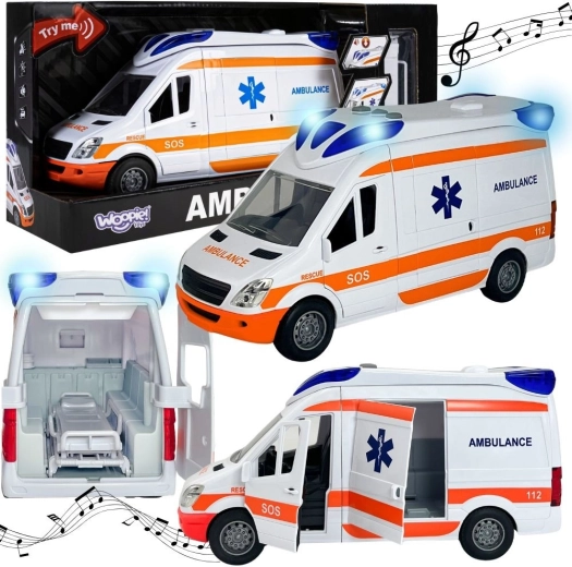 Woopie Rettungswagen mit Trage, Licht und Sound