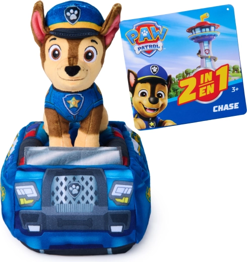 PAW Patrol Chase 2-in-1 Plüschauto mit Hündchen 20 cm