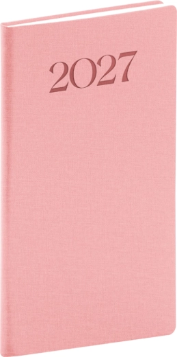 Notique Taschenkalender Biella 2027 rosa 9 × 15,5 cm