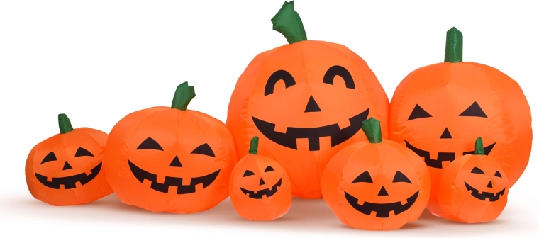 Aufblasbarer Halloween-Kürbis mit LED-Beleuchtung, 230 cm
