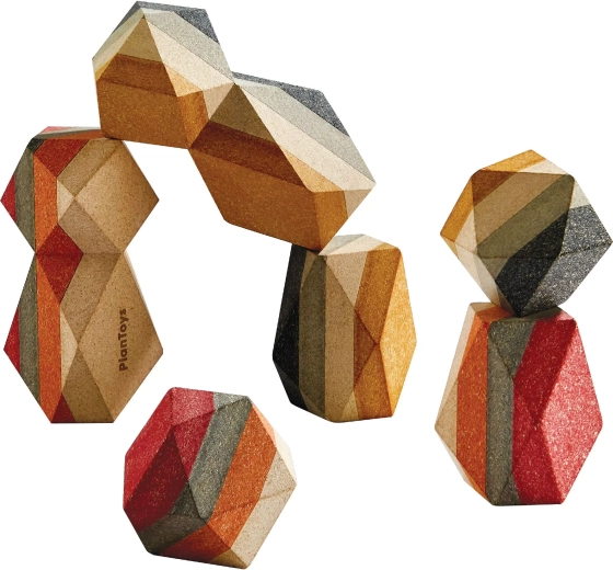 PlanToys stapelbare Holz-Edelsteine (6 Stk.)