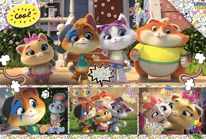 Puzzle 100 Teile 44 CATS – eingespielte Freundesbande