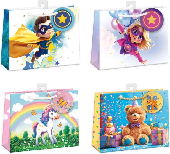 Argus Papier-Geschenktasche 30 × 23 × 11,5 cm, Motivmix – 1 Stück