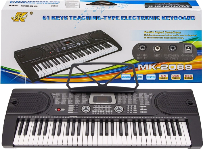 Keyboard-Orgel MK-2089 mit 61 Tasten und Netzadapter