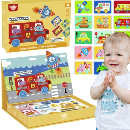 Magnetisches Montessori-Puzzle im Box-Set, 80 Stk, TOOKY TOY