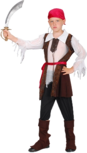 Karnevalskostüm Pirat für Kinder Größe M (120–130 cm) - 1 Stück