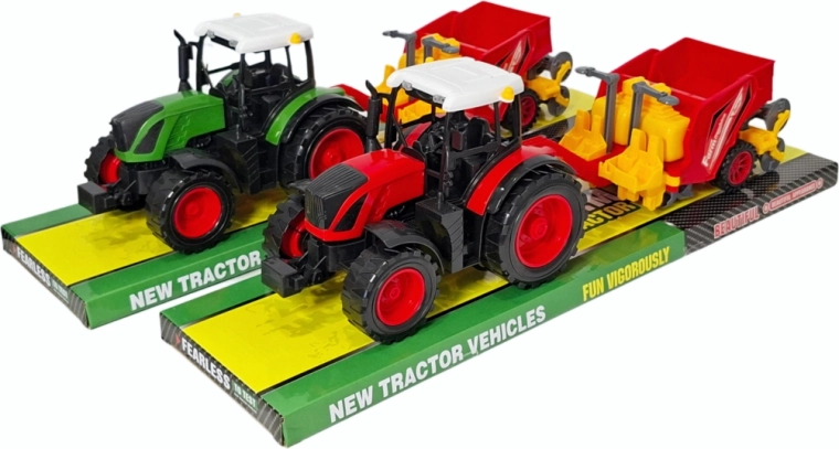 Traktor mit Anhänger-Streuer