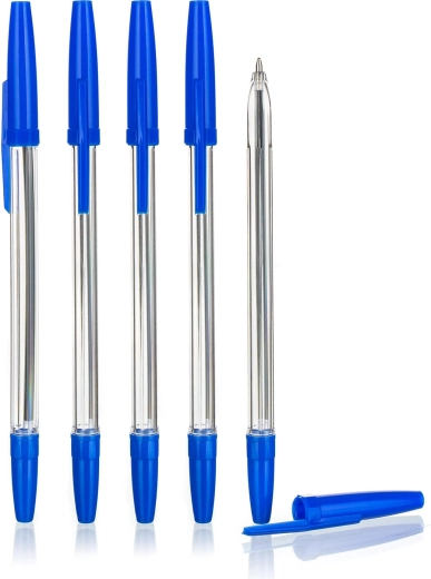 Einweg-Kugelschreiber MO – Set 5 Stück, blaue Mine