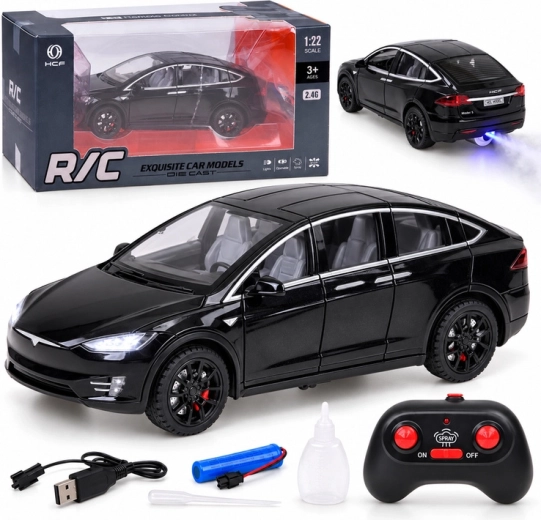 RC-Auto Tesla Model X im Maßstab 1:22 mit LED-Beleuchtung und Raucheffekt