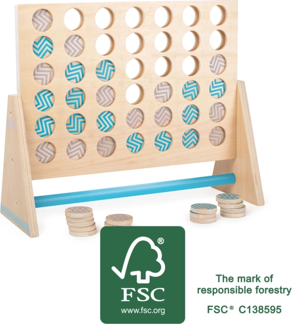 Holzspiel Vier in einer Reihe XXL