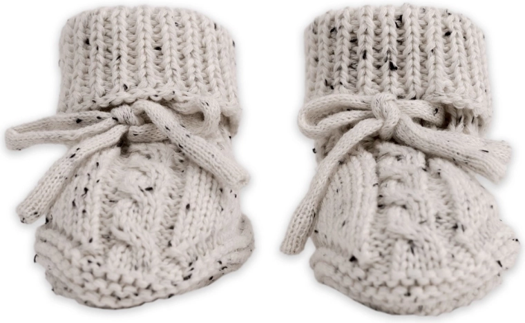 Lodger gestrickte Babyschühchen knit cable ground 0–6 Monate