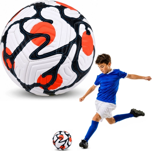 Trainingsfußball Größe 5 (ca. 22 cm) weiß-orange
