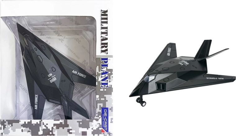 Metallmodell des Jagdflugzeugs F117 FIGHTER JET 1:400 mit Licht und Sound