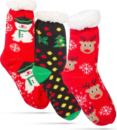 Weihnachtliche rutschfeste Thermosocken für Erwachsene – 1 Stück