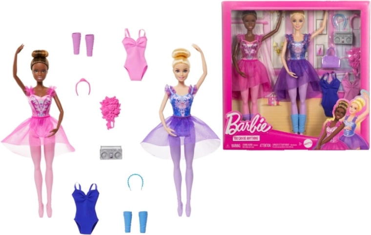 Barbie Set mit zwei Ballerina-Puppen mit Zubehör