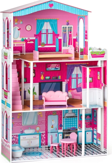 Buntes Puppenhaus Mirabella mit Aufzug für Puppen